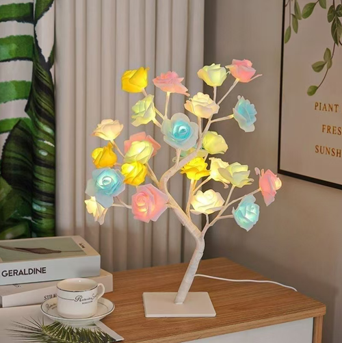 Rose Tree Decor Light 3D Lamp Led Table Lamps Desk Table Lamps Self Charging Flower Lights LED Night Light Bedroom Home Decor