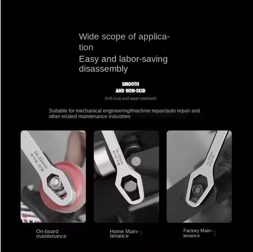 Order today and you will receive 5 3.5-inch thick 220-length 8-24mm multi-functional self-locking Plum blossom wrench, covering 8-24mm nuts. The self-locking tooth shape is compatible with multiple specifications, and one can handle up to ten at once. It can be used in narrow spaces, is energy-saving and wear-resistant, suitable for home use, vehicle repair, and outdoor activities. It is a practical helper that saves tool costs.