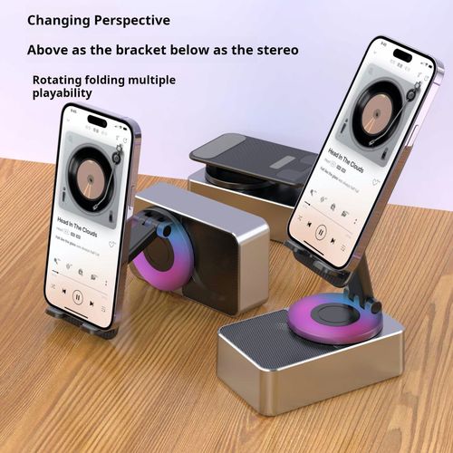 Popular Bluetooth Phone Holder Charging 3-in-1 Multifunctional Foldable Rotating Desktop Lazy Practical Stereo Speaker