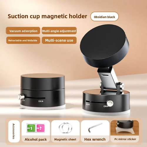 Double Sided Extendable Magnetic Suction Phone Holder for Shower Car Mirror Strong Vacuum Magnetic Phone Mount for All Phones