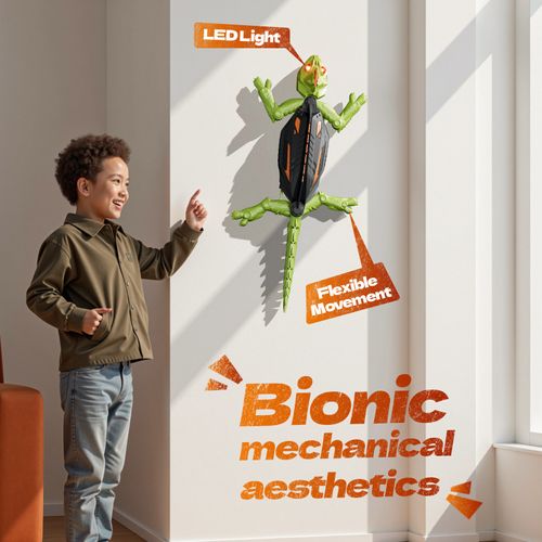 2.4GHz Anti-Interference Remote Control Bionic Lizard Robot Toy with Dual Mode Floor & Wall Climbing, Strong Vacuum Adsorption Technology, Fully Flexible Articulated Limbs & Tail, LED Glowing Eyes, Realistic Swaying & Crawling Movement, Durable ABS Construction – Interactive Indoor & Outdoor STEM Educational Toy for Kids, Perfect Birthday, Christmas & Holiday Gift for Boys & Girls Aged 3-12