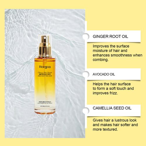 Order today and you will receive 2 bottles of our 100% plant-based gentle nourishing and smooth hair care oil. It contains ginger root oil, avocado oil and tea tree seed oil, which can lock in moisture, smooth frizz, enhance shine and give off a luxurious fragrance for a long time - suitable for daily care, pre-protective use and after styling, applicable to both wet and dry hair, making the hair strands become smooth, easy to manage and present a healthy shine.