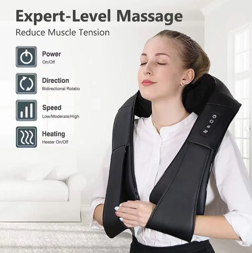 This kneading-style cervical massage device: 8 3D massage balls deeply knead, red light heat therapy relieves stiff shoulders, multi-level adjustment + bidirectional rotation, neck-hanging design frees up hands, automatically turns off after 15 minutes for greater safety, suitable for office, childcare, and home use, allowing you to enjoy professional-level shoulder and neck relaxation at any time.