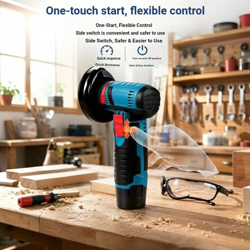 3-inch lithium battery mini angle grinder kit, with handheld wireless design, can be used for cutting, polishing, rust removal, and tile grouting. It comes with a battery, charger, cutting disc, wrench, and storage toolbox. The body is small and convenient for operations in narrow spaces. The battery is a consumable part. Please make sure to install a protective cover, take proper precautions, store it in a dry place, and it is suitable for home DIY.