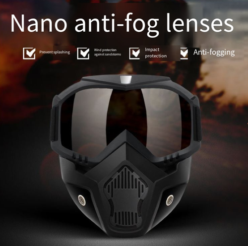 Sand Resistance Wind Prevention PC Material Motorcycle CS Dirt Bike Tactical Detachable Goggles Mask for Personal Protection