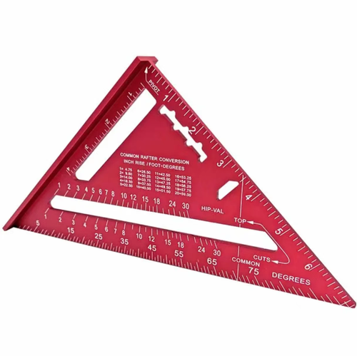 The woodworking marking tool! This triangular ruler is extremely precise, made of high-purity aluminum, with clear and accurate markings down to millimeters. It can measure angles and lengths on both sides, has a pen holder with an ink reservoir for marking lines, and offers a comfortable grip that is resistant to scratches and wear. It is a three-in-one tool for marking, measuring, and positioning. Even beginners can precisely draw mortise and tenon joints!