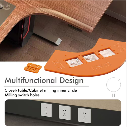 4-in-1 Arc Template, DIY Round Corner Cutting Tool for Woodworkers. Thickened board prevents slipping, dual retaining clips ensure stable fixation. Even beginners can cut out regular round corners. It can also be used for opening square holes and positioning sockets. Suitable for DIY home improvement projects. Say goodbye to sharp edges on furniture corners. The appearance level will be instantly elevated with a sense of sophistication!