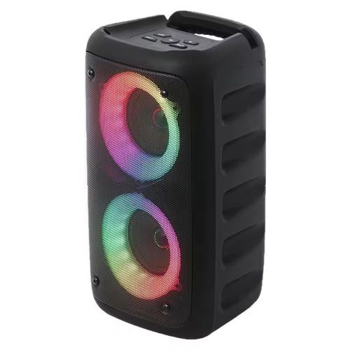 Party atmosphere booster! This Bluetooth speaker features dual 5W speakers + surround sound. Listening to music feels like being in the actual venue. It comes with a microphone + a rotating phone stand, allowing you to start singing at any time. The colorful lights dance along with the rhythm, making it a must-have for night events. It is shockproof, water-resistant, and has a 8-hour battery life. It is suitable for picnics, camping, and family parties.