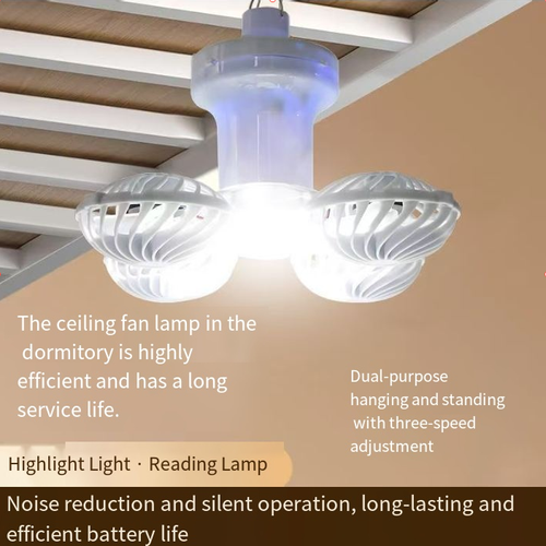 Outdoor Solar Garden Lamp Hanging Foldable Lamp with Fan Type-C Solar Charging Football Lamp