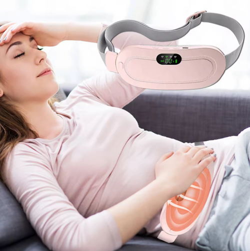 Portable Digital Display Cordless Menstrual Heating Pad Fast Heating Massage Period Waist Wrap Belt Women Menstrual Massager
