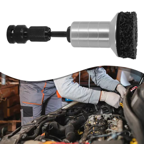 Black Diamond Abrasive Wheel Hub Rust Removal and Maintenance Tool, quickly removes rust, oxide layers and burrs, and simultaneously completes polishing and cleaning. The aluminum alloy handle is sturdy and anti-slip, with replaceable grinding heads that fit hand drills. The interface is stable without shaking, making it an efficient magic tool for auto repair, hardware processing and metal maintenance.