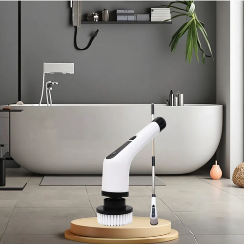 25W high-power electric cleaning brush, with high-frequency rotation, it can easily break down stubborn stains. Wireless design + extendable long handle + multi-angle brush head. Standing up, it can clean high places and hard-to-reach areas. IPX6 waterproof for easy rinsing. Multiple brush heads are suitable for all home scenarios, with long battery life. Say goodbye to back and waist pain, and cleaning becomes much more convenient!