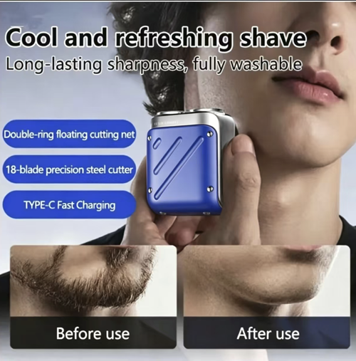 This portable men's electric shaving kit is IPX7 grade fully waterproof, suitable for both dry and wet use. Its 9-blade stainless steel head efficiently shaves without causing skin irritation. A 1-hour fast charge provides 60-day battery life. With a compact mech-style design, it can be easily placed in a pocket. The gift box packaging is elegant, making it a top choice for business trips and as a gift. It keeps you looking fresh at all times.