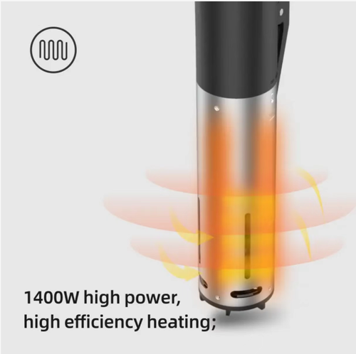 Intelligent low-temperature cooking rod, with ±0.3℃ precise temperature control, 1400W high power for rapid heating, and a silent circulating motor ensuring uniform water temperature. IPX7 level waterproofing, large LED screen for intuitive operation, easily locking in the juices of the ingredients, allowing you to create Michelin-star level tender dishes at home. It is a kitchen tool for enhancing cooking skills.