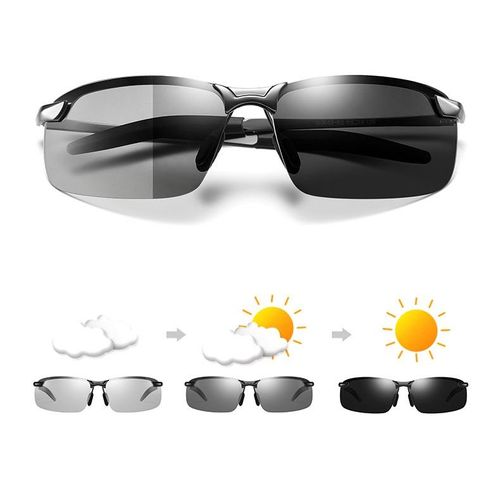 Photochromic polarized glasses that automatically adjust the lens depth according to the intensity of ultraviolet rays