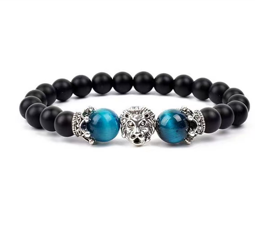 Order today and you will receive 2 pairs of the Eternal Love Tiger Eye Crown Ancient Gold and Silver Lion Head Buddha Bead Bracelets. The blue tiger eye stone can guide your vision, the black agate can balance your emotions, and the lion head can protect your energy. The beads are strung on a matte black frosted agate base, suitable for various style outfits. It comes with a precious gift box and is a wrist accessory that combines beauty and meaning.