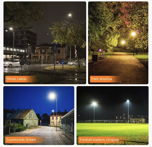 This integrated solar street lamp head integrates solar panels, light source, battery and controller all in one. It doesn't require wiring and has zero electricity cost. The high-brightness LED module provides wide-area lighting. It is IP65 grade waterproof and dustproof and durable. It has intelligent light control for automatic lighting. It is suitable for rural roads, courtyards and squares. It is an efficient, energy-saving and green benchmark for outdoor lighting.