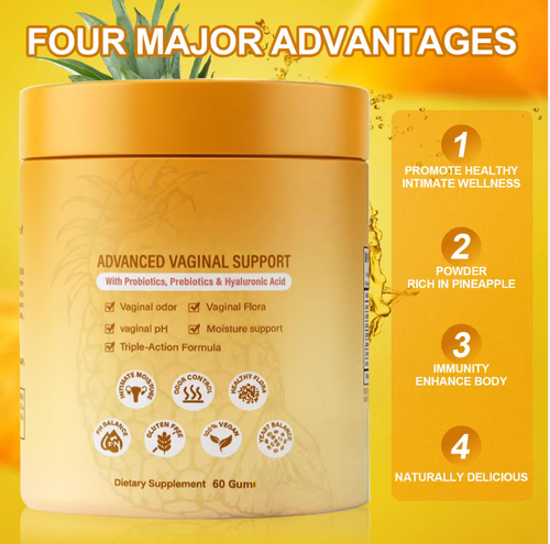 Order today and you will receive 2 bottles of the Enhanced Moisture Regulation Bacterial Colony Female Sexual Satisfaction Soft Candy. It contains probiotics, hyaluronic acid and pineapple extract, which can regulate the micro-ecological balance in the private area, reduce body odor, provide moisture and comfort, and enhance immunity. There are 60 pieces in each pack. Take 1 - 2 pieces per day. You will be able to witness an improvement in health and confidence within 1 - 2 months.