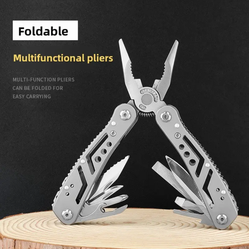 Stainless steel multi-functional pliers, integrating a variety of practical tools into one, with comprehensive functions and excellent durability. Whether for daily maintenance, outdoor exploration, or emergency situations, having it in hand makes it easy to handle various demands. With its small size, it possesses great power and is extremely practical.