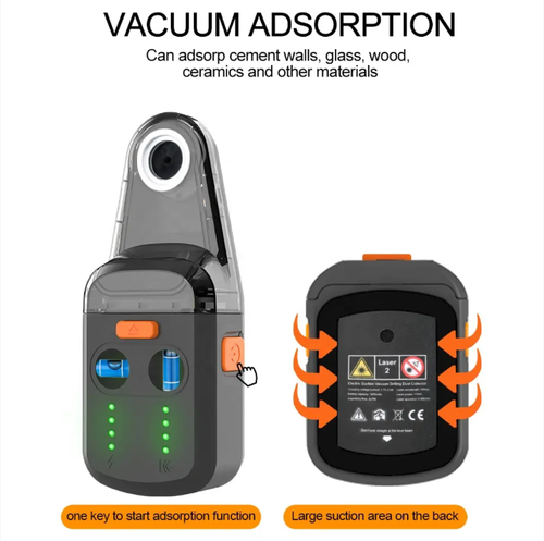 Electric drilling dust collector combines the functions of a laser level gauge and a drilling dust collector. It offers precise positioning, dust absorption, USB charging, and is compact and lightweight. It enables you to drill holes accurately and cleanly. It is perfect for home decoration drilling and wall renovation, making it an excellent tool for both decoration professionals and DIY enthusiasts!