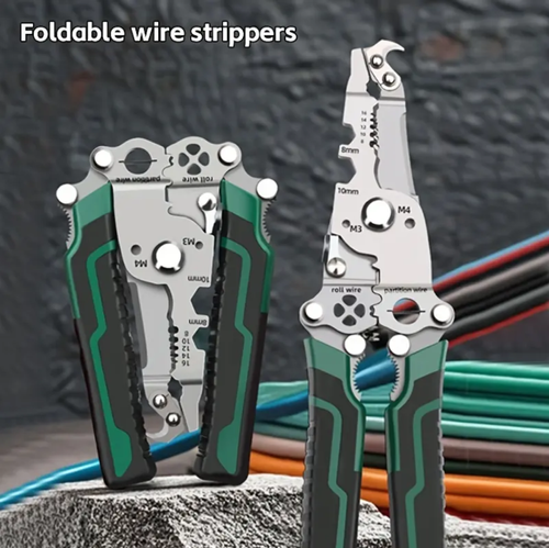Multifunctional electrician's pliers, with an electric testing function, can precisely detect circuits and can be folded for storage, taking up no space. The four-hole winding design makes wiring easier. The functions of stripping wires and clamping are also very powerful. One plier can meet various needs. With it, the efficiency of electricians' operations is directly maximized, and it is a good helper for electricians' work.