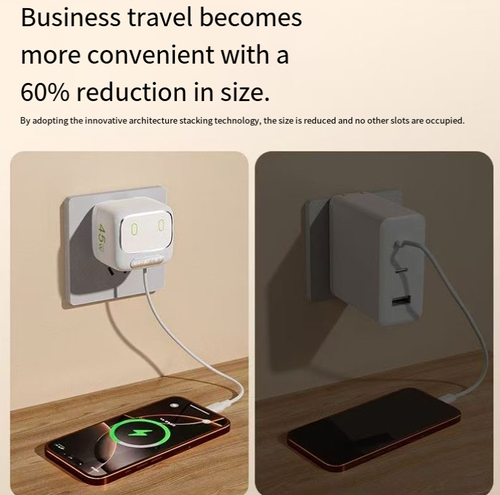 This AI intelligent night light charger integrates charging and ambient lighting functions. It supports USB fast charging and has a built-in light sensor system, which can automatically sense the ambient light and emit soft night light to protect your nighttime rest. The design is simple and portable, making it a reliable companion for your home and travel. It ensures that light and power are always available.