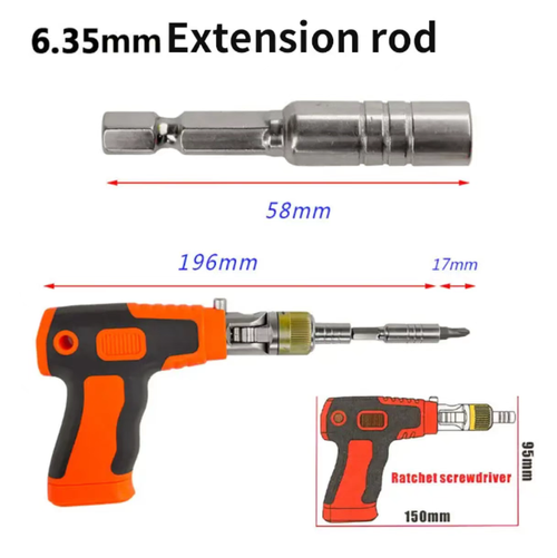 This set features a two-way ratchet mechanism and 180° adjustment. The chrome-vanadium steel bits are compatible with various screw specifications, and the built-in outward-retracting design is convenient. The ergonomic anti-slip handle is effortless and comfortable, allowing you to complete tasks efficiently, whether for home repairs, DIY assembly, or professional disassembly and assembly. It is an all-round power tool for disassembly and assembly scenarios.