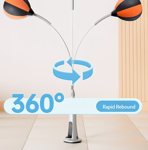 Vertical boxing reaction ball with 360° flexible rebounding feature. It enhances reaction speed and explosive power. The powerful suction cups are stable and do not shake, with adjustable height suitable for all age groups. The silent design does not disturb others. It is suitable for home relaxation, fitness training, parent-child interaction, and is a practical choice for anytime expression of vitality.