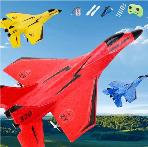 The fixed-wing remote-controlled fighter aircraft is equipped with an EPP shock-resistant foam body and a gyroscope stabilization system. With a two-channel remote controller, even beginners can easily operate it. The realistic fighter aircraft design is eye-catching. The body is portable and foldable, and it can be charged via USB, providing long-lasting power. It is an excellent product for children's education and adults' stress relief in the field of aviation.
