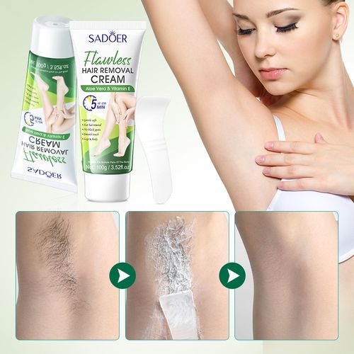 Order today and you will receive 5 boxes of Aloe Smooth Non-Irritating Spotless Hair Removal Lotion. It only takes 5 minutes to dissolve the hair on your armpits, limbs and entire body. Pain-free hair removal. Aloe E has dual nourishing and repairing properties. Say goodbye to residual dark spots and rough skin texture. Long-lasting inhibition of hair growth. Let you confidently have long-lasting, white and smooth beautiful skin.