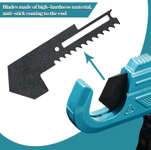 This gun-style pipe cutter features a gun-like design for easy grip and enables quick cutting of PPR.PE.PVC pipes with a diameter of ≤ 42mm, resulting in smooth cuts. It has an automatic locking mechanism and a material storage function for leftover materials. The black-edge SK5 steel blade is durable and is an efficient cutting tool for plumbing installation and home decoration repairs.
