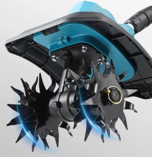 Lithium battery weeding machine, brushless motor + manganese steel blade, quickly breaks hard soil. With one charge, it can loosen 10 acres of land. Its efficiency is 5 times higher than a hoe. Adjustable handle to prevent bending and twisting, prevents grass entanglement, lightweight body. Elderly and women can also operate it stably. Zero fuel consumption and easy to store. No need to rely on brute force for farming. Easily loosen the soil with ease!