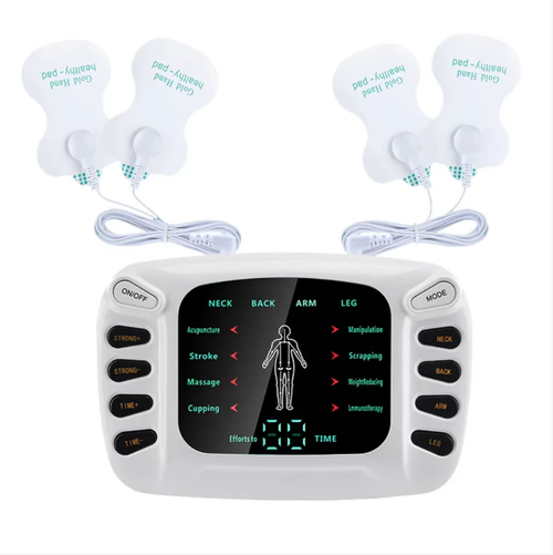 This dual-output medium-frequency home massage device supports simultaneous operation of two channels and features multiple simulation massage modes, which can be applied to the neck, back, arms, and legs. It offers adjustable force settings and a timer function, and can be paired with electrode patches. It is suitable for relieving muscle fatigue at home and is for daily relaxation only,  it cannot replace medical equipment.