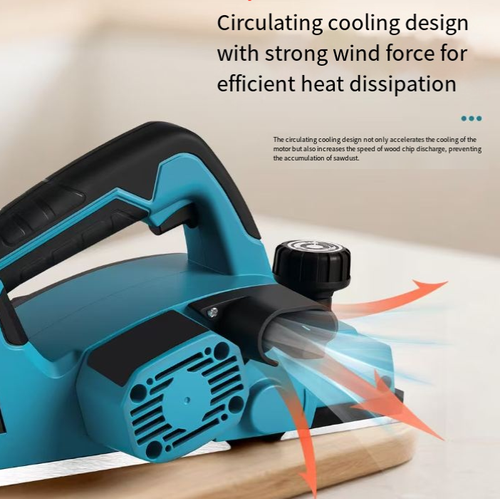 This rechargeable lithium battery woodworking planer integrates depth adjustment, efficient cutting, circulation cooling, and powerful belt drive. It features a large-capacity battery and is suitable for various scenarios. It is ideal for both professional woodworkers and DIY enthusiasts, allowing for the smooth creation of wood surfaces. Let it accompany you in creating more exquisite woodworking pieces!