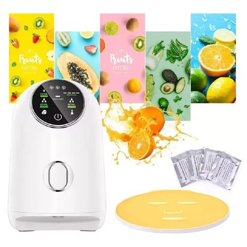 Visual touch screen intelligent facial mask machine, fully automatic fruit and vegetable essence extraction instrument, homemade moisturizing anti-wrinkle hydrating facial mask tool, precise NTC temperature control technology  large capacity water tank + dry-burn prevention protection  complete cleaning accessories. Suitable for sensitive skin, natural and additive-free beauty and skincare set.