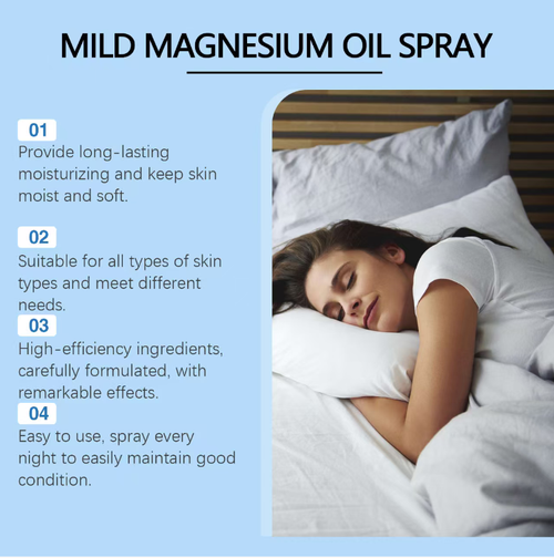Relieve pain, repair anti-inflammatory effects, and moisturize - Goodnight Spray. Contains magnesium oxide and plant essences. Gentle and soothing, quickly absorbed. Helps you get rid of pain and discomfort, repair your skin, enjoy a wonderful sleep, and restore the smoothness of your skin! Order today and you will receive 3 bottles of Goodnight Spray that eliminate pain, repair anti-inflammatory effects, moisturize, and help you have a restful sleep!