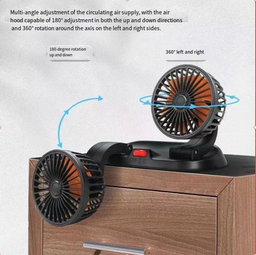 Car dual-head fan, refreshing cool breeze