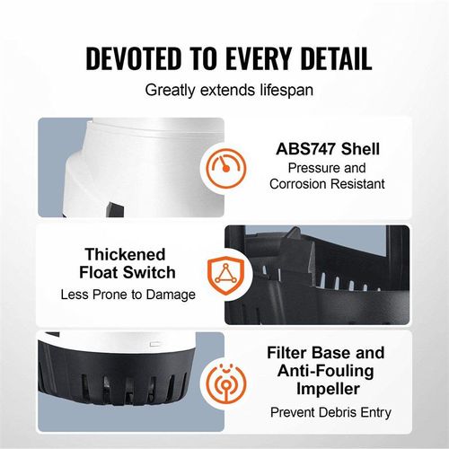 Automatic Bilge Pump, Marine Yacht Bilge Water Pump with Float Switch, Submersible Electric Drainage Water Pump, Heavy Duty Waterproof Boat Drain Pump, Stable Efficient Marine Water Transfer Pump, Corrosion Resistant Vessel Water Suction Pump, Wear Resistant Long Lasting Marine Accessories, Multiple Types Optional Wholesale, Ideal for Boat Water Discharge and Marine Equipment Daily Water Drainage Practical Application