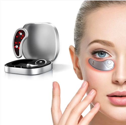 Microcurrent Red Light Eye Rejuvenation Device: EMS treats puffy eyes, uses red light to remove dark circles. It takes 15 minutes to reduce yellowish complexion. The silicone contact surface gently adheres to the eyes and the intensity can be adjusted to suit the skin. Put it in your palm pocket and carry it around. It can reduce swelling in the morning and smooth out wrinkles before going to bed. There's no need to go to the beauty salon. Apply it and get a clear and bright eye!