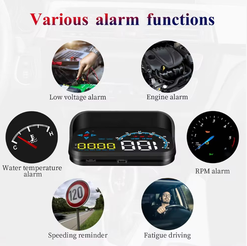 Car GPS HUD, Car OBD Universal Speedometer, Car Compass Projector, Car Electronics for Car Video Surveillance, Dashboard, Automotive, LED