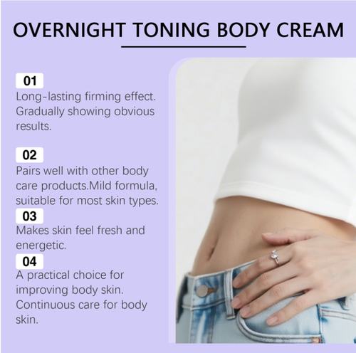 Order today and you'll receive 3 bottles of Nightly Shaping Body Cream. Even for one treatment, the results are remarkable: 100g in large capacity, with a creamy texture that spreads easily, absorbs quickly and is not greasy. Moisturizing and locking in moisture + firming and reducing wrinkles. Gentle ingredients revitalize skin elasticity, allowing you to effortlessly achieve your ideal body shape.