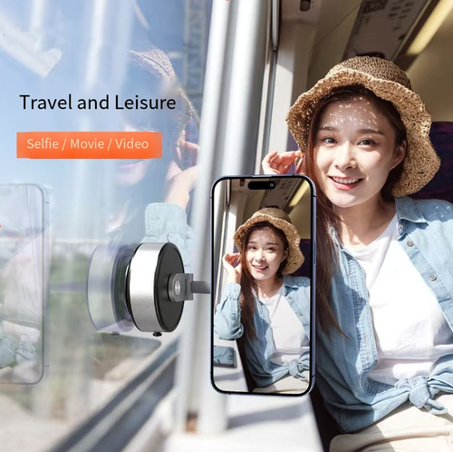 This zinc alloy magnetic support: With a 25KG vacuum suction that is as stable as a rock, it features four-axis linkage for 360° rotation and free angle adjustment. It can be magnetically attached and detached, folded for portability. The zinc alloy material is durable and sturdy. It is suitable for all scenarios such as in vehicles, on desks, or during business trips. Once placed, it will remain stable, eliminating screen shaking and residue from past attachments.