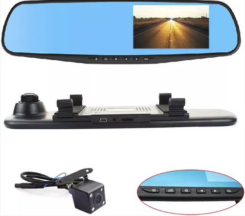 3.5-inch rear-view mirror camera recorder, with dual cameras for recording. Anti-glare mirror surface can withstand strong light day and night. Wide-angle lens provides clear night vision. Automatic video locking upon collision. Continuous recording does not occupy memory space and can assist in reversing. Bundled installation is simple and stable, durable. It is very practical for travel evidence collection and preventing scams.