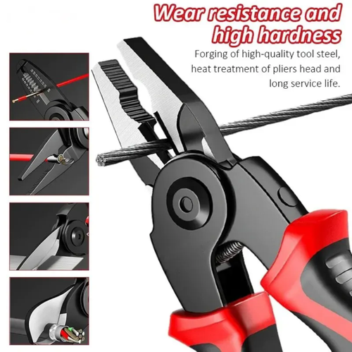 These five-in-one interchangeable-tip pliers can cut wire, strip, twist, crimp, and cut wire—all in one go. The precision-forged body cuts through thickened wire and easily unscrews stubborn screws, even with the added bonus of being deformed by force! Five sets of quick-detachable tips allow for instant swapping. Whether you're repairing appliances, modifying your car, or just doing everyday DIY, these pliers are perfect for any situation. No more searching through drawers for tools!