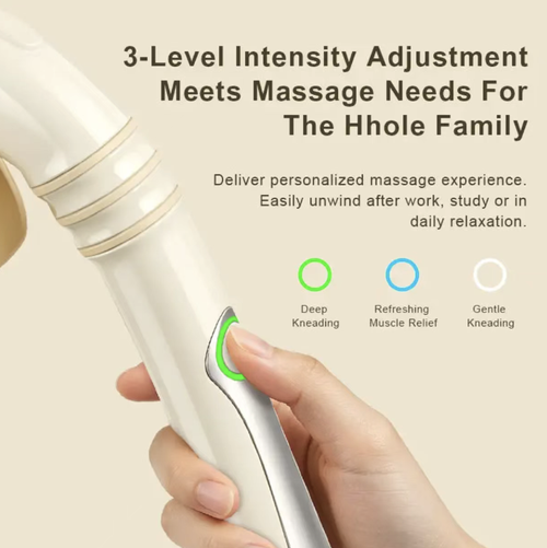 The sea horse-shaped long-handled shoulder and neck massager supports three levels of force adjustment. It features a human-like hand-pushing massage head, which can relieve the soreness in the shoulders, neck, waist and back. The long handle design enables it to massage hard-to-reach areas such as the back independently. The lightweight design makes it suitable for both home use and office work, serving as an auxiliary device for easing muscle tension.