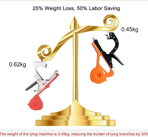This ergonomic trellis tying machine offers a comfortable grip and is easy to operate. It is suitable for various vine crops such as grapes and cucumbers, and the tying process is efficient and secure. If you place an order today, you will also receive a free 10,000 nails + 5 rolls of tape, allowing you to easily manage the vines and help your crops grow vigorously!