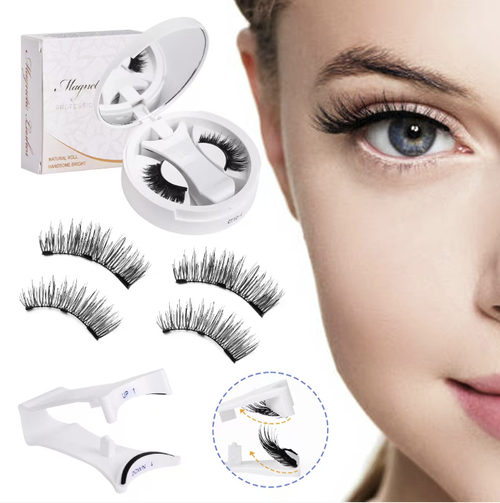 Order today and you will receive a 3-pack of magnetic 3D glue-free thick false lashes travel set. They are suitable for sensitive eyes too. It only takes 10 seconds to apply natural and thick lashes. The 3D three-dimensional design enlarges the eyes, and the accompanying travel tool box allows for makeup touch-ups at any time. It is an atmosphere-enhancing must-have that even beginners can easily master.