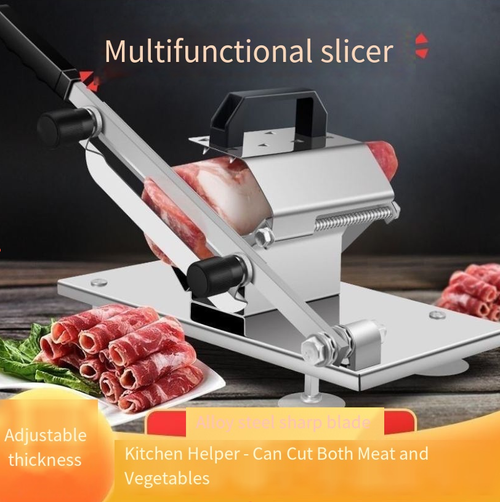 Meat Processing Multifunctional Home Mutton Roll Frozen Meat Bacon Manual Cutter Slicer Machine Frozen Meat Slicer Machine