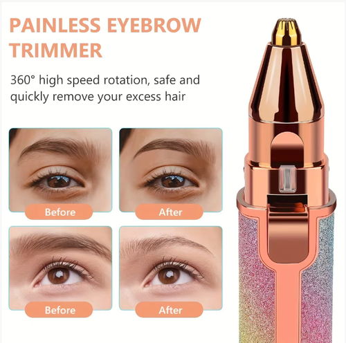 Order today and you will receive 2 lipstick-powered mini facial cleansing and hair removal devices. Even those with less dexterous hands can create a wild eyebrow shape in just 30 seconds. It has multiple functions and can trim around the lips, nose hair, and other fine and soft hairs. It has IPX4 level waterproof performance and is easy to clean. It can be charged via the Type-C interface and has a long battery life. Carry it in your pocket and you can add an element of elegance!