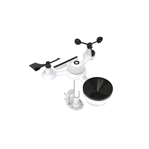 WiFi wireless weather monitoring station, outdoor integrated waterproof sensor probe with solar power supply, large color screen simultaneously displaying temperature, humidity, wind speed, rainfall, air pressure, and automatically generating weather forecast. Wireless long-distance transmission, suitable for garden and greenhouse farming, all-weather monitoring of indoor and outdoor weather changes.